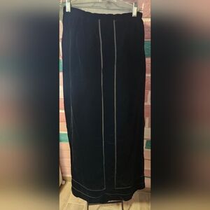 Elegant Vintage 90's Black Velvet Maxi Skirt